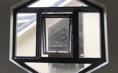 Mẫu cửa sổ nhôm Xingfa mở hất 1 cánh + khung cửa hình lục giác